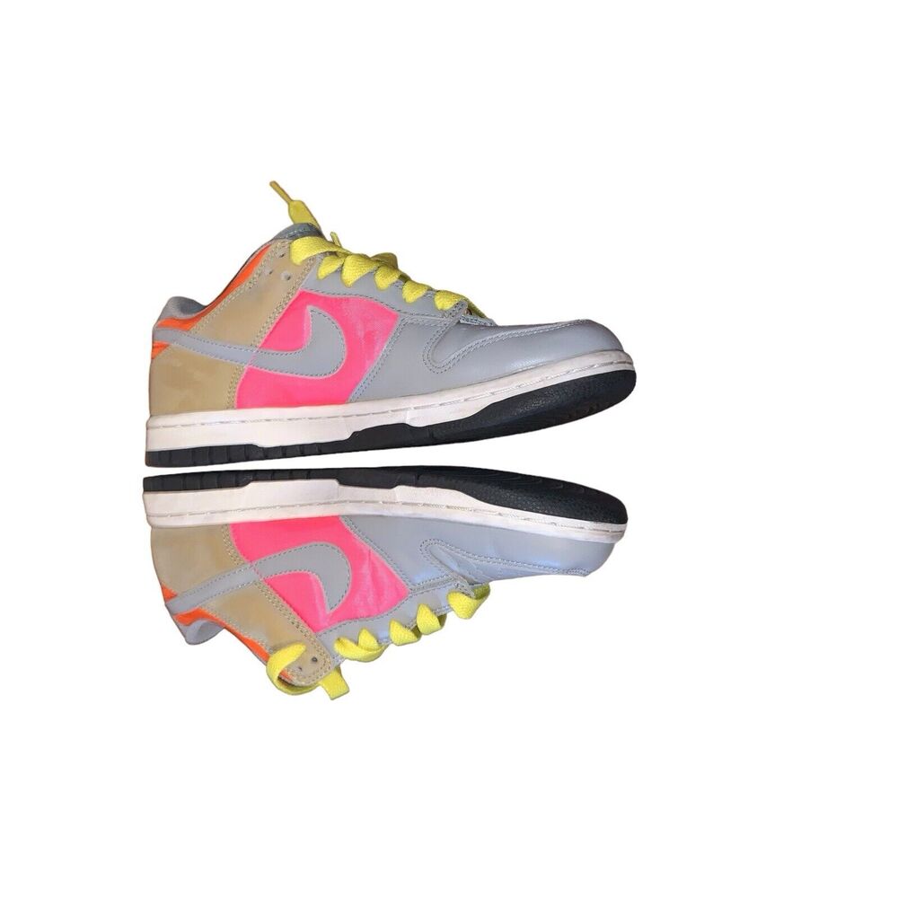 Nike Air Dunk Low Gray Laser*RARE YELLOW LACE*Pink Womens 6~2007 - Picture 8 of 15